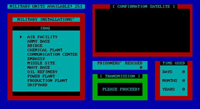 Iraq: The True Military Conflict IBM PC/Compatibles Screenshot: Game start.