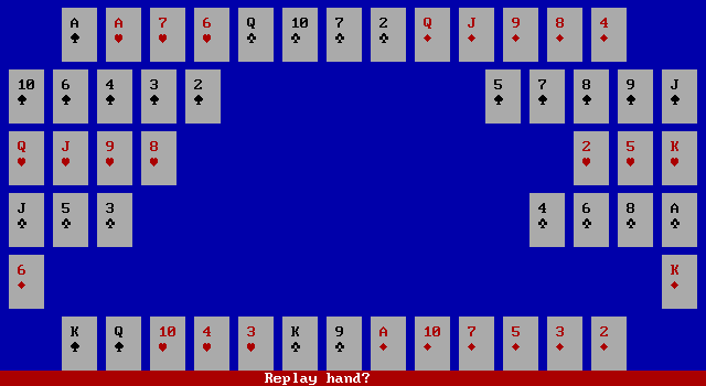 Bridge 6.0 IBM PC/Compatibles Screenshot: Replay any hands for practice?