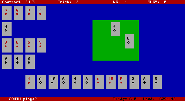 Bridge 6.0 IBM PC/Compatibles Screenshot: South plays?