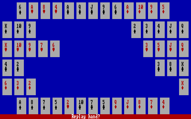 Bridge 6.0 IBM PC/Compatibles Screenshot: Replay a hand for practice?