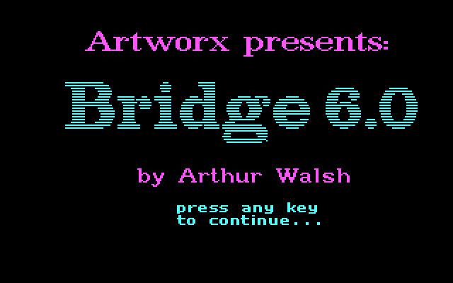 Bridge 6.0 IBM PC/Compatibles Screenshot: Title screen.