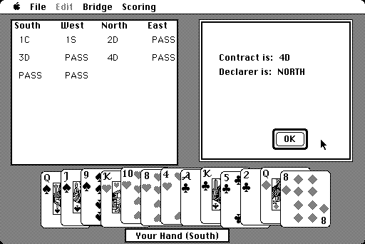 Bridge 6.0 Macintosh Screenshot: Contract is 4D...
