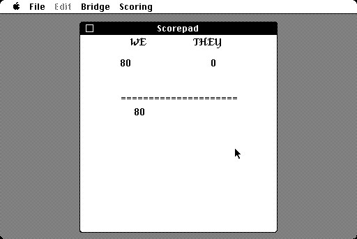 Bridge 6.0 Macintosh Screenshot: Game over.