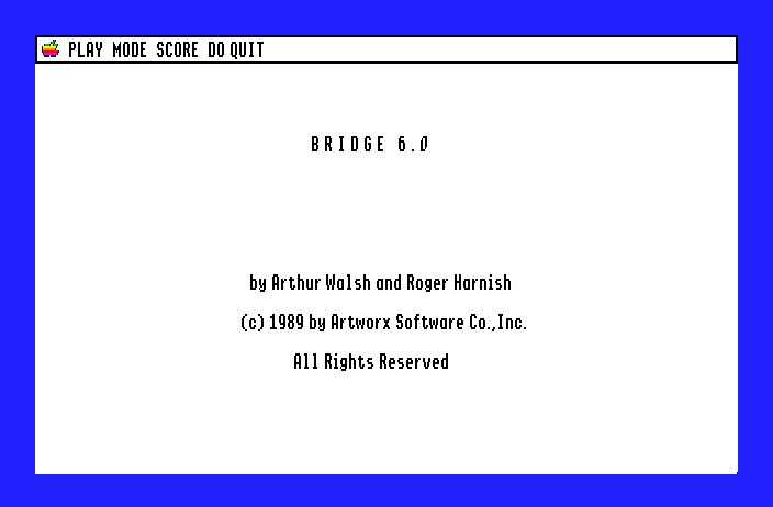 Bridge 6.0 Apple IIgs Screenshot: Title screen.