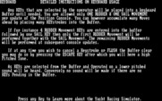 Yacht Racing Simulator for IBM PC/Compatibles - Detailed instructions on keyboard usage...