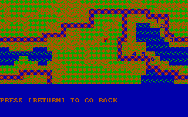 The Plains of Salisbury IBM PC/Compatibles Screenshot: You can view the other two screens to see where all of the knights are located...