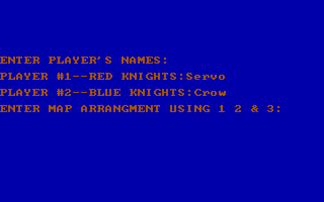 The Plains of Salisbury IBM PC/Compatibles Screenshot: First let's set up the players and the map arrangement.
