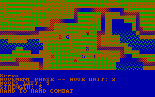 The Plains of Salisbury IBM PC/Compatibles Screenshot: It's hand-to-hand combat time!