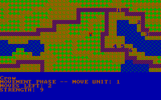 The Plains of Salisbury IBM PC/Compatibles Screenshot: Moving units...