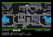 The Plains of Salisbury for Apple II - Combat phase; choose a direction to fire arrows.