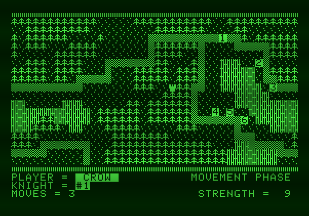 The Plains of Salisbury Apple II Screenshot: Movement phase.