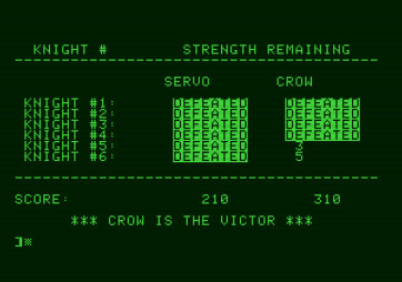 The Plains of Salisbury for Apple II - Game over, here's the final scores.