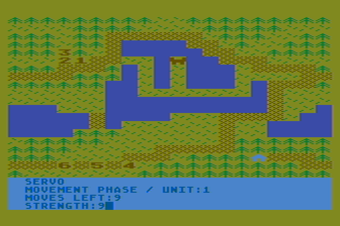 The Plains of Salisbury Atari 8-bit Screenshot: Game start.