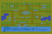 The Plains of Salisbury for Atari 8-bit - Firing an arrow; pick a direction!