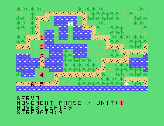 The Plains of Salisbury TI-99/4A Screenshot: The game begins.