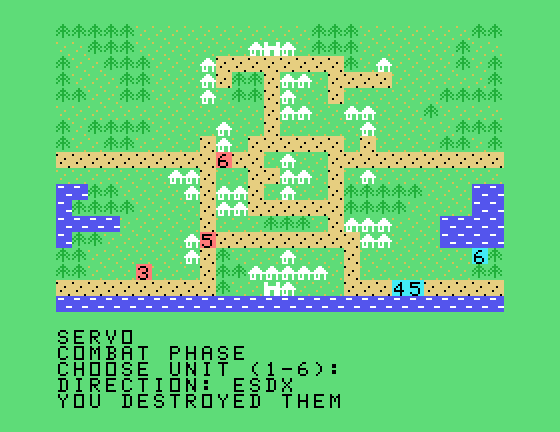 The Plains of Salisbury TI-99/4A Screenshot: You destroyed them...attack successful!