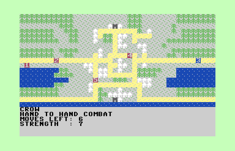 The Plains of Salisbury Commodore 64 Screenshot: It's hand to hand combat time!