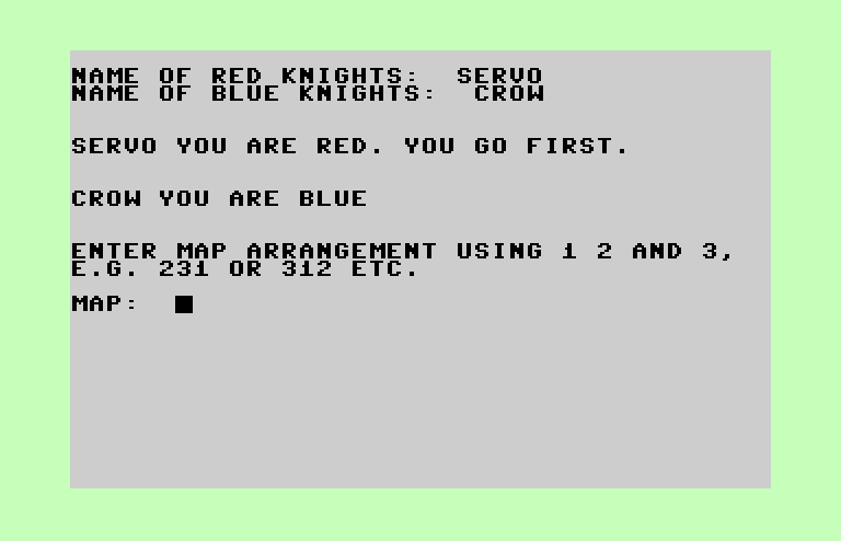 The Plains of Salisbury Commodore 64 Screenshot: First, let's set up some game options.