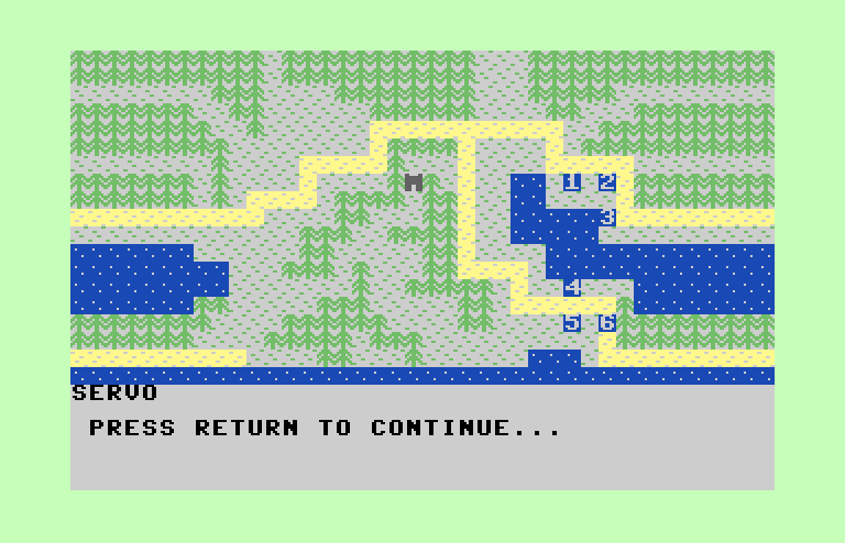 The Plains of Salisbury Commodore 64 Screenshot: You can view each of the three screens to see where everyone is.