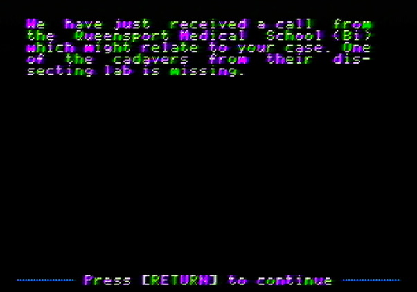 Police Blotter Apple II Screenshot: Here's the alert...