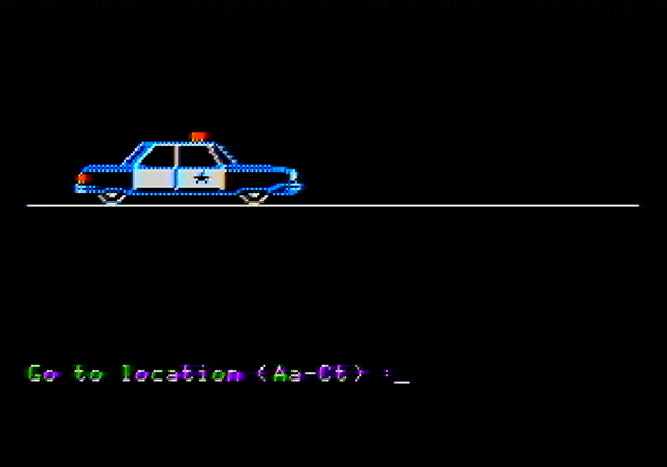 Police Blotter Apple II Screenshot: Let's head to another location...