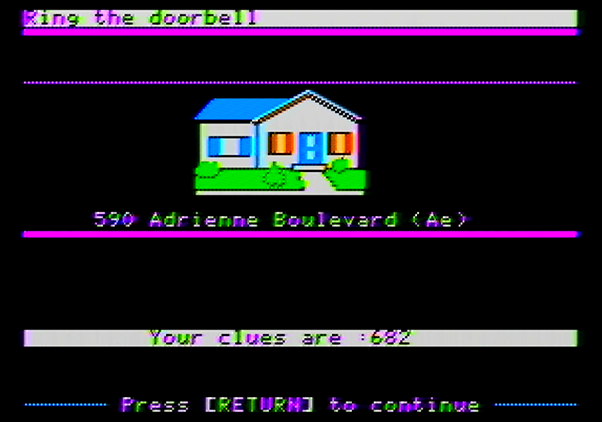 Police Blotter Apple II Screenshot: Visiting someone's house...