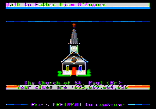 Police Blotter Apple II Screenshot: Some more clues...I hope they're useful!