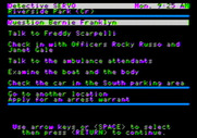 Police Blotter for Apple II - Select your next move...