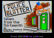 Police Blotter for Apple II - Title screen.