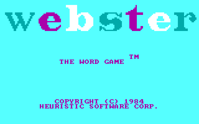 Webster: The Word Game IBM PC/Compatibles Screenshot: Title screen.