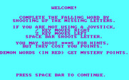 Webster: The Word Game for IBM PC/Compatibles - Game instructions.