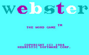 Webster: The Word Game for IBM PC/Compatibles - Title screen.