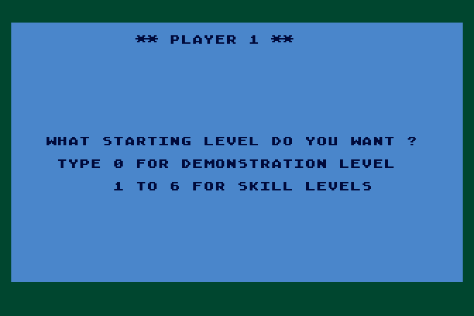 Webster: The Word Game Atari 8-bit Screenshot: What starting level would you like?