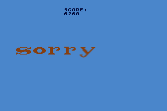 Webster: The Word Game Atari 8-bit Screenshot: The correct answer was sorry.
