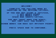 Webster: The Word Game for Atari 8-bit - Welcome to the game!