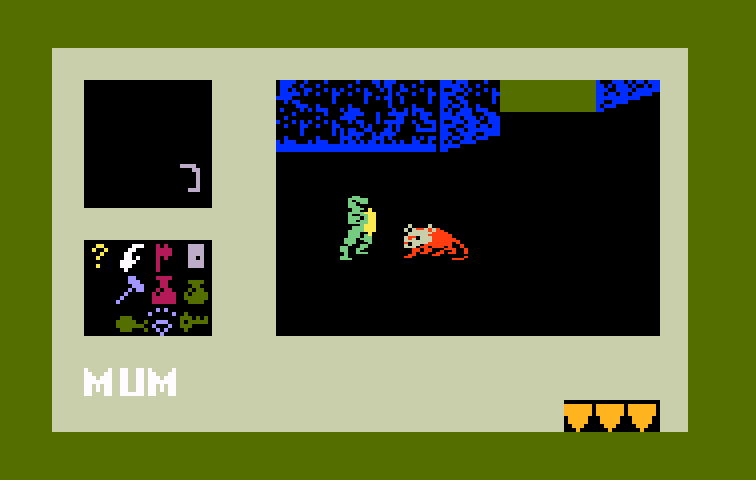 Tower of Doom Intellivision Screenshot: There are a variety of creatures you'll encounter.