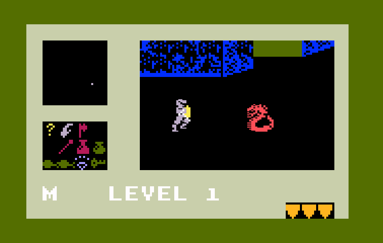 Tower of Doom Intellivision Screenshot: The game begins; time to fight!