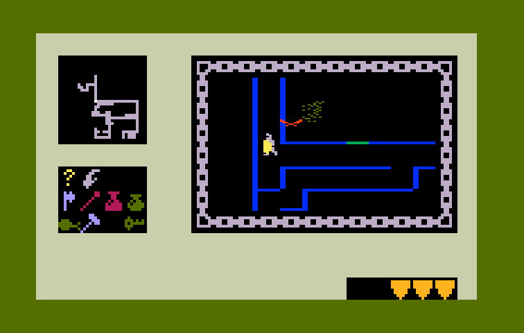 Tower of Doom Intellivision Screenshot: Lookout, incoming creature!