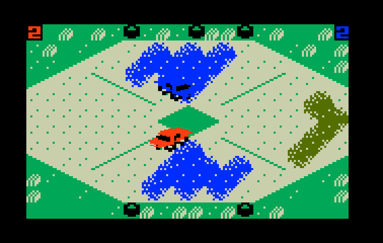 Stadium Mud Buggies Intellivision Screenshot: The donuts event.
