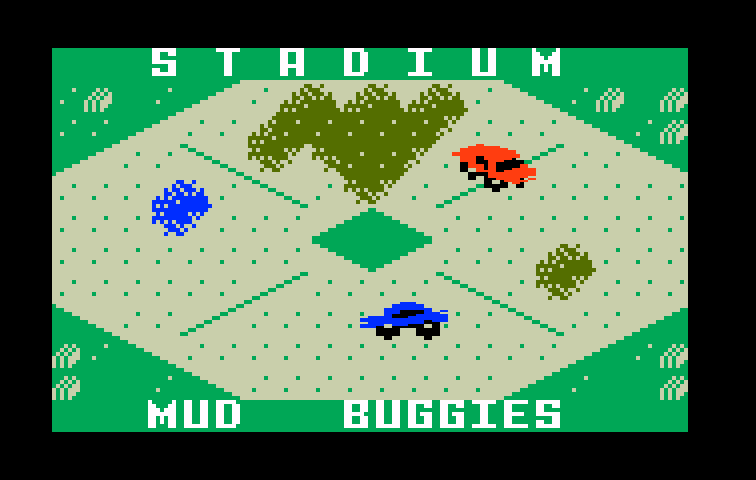 Stadium Mud Buggies Intellivision Screenshot: Title screen.