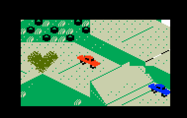 Stadium Mud Buggies Intellivision Screenshot: Draw bridges.