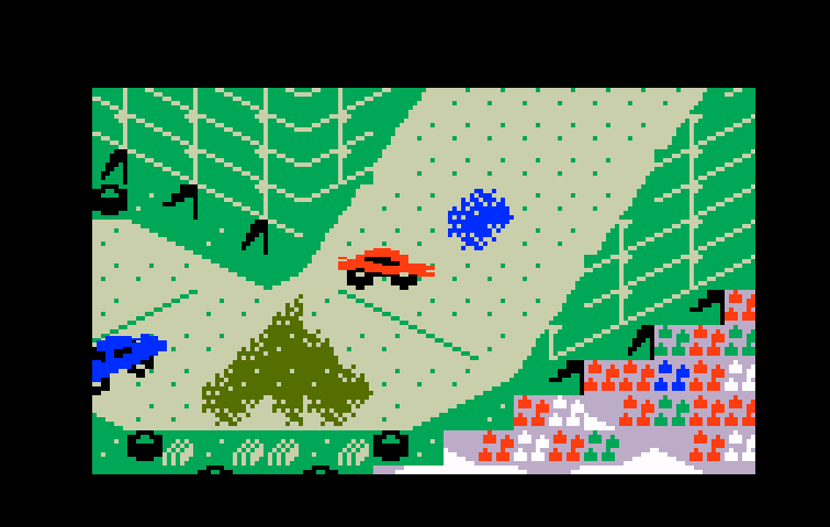 Stadium Mud Buggies Intellivision Screenshot: More mud, of course!