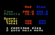 Stadium Mud Buggies for Intellivision - The race results.