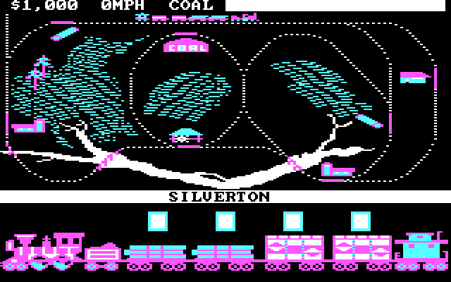 Trains IBM PC/Compatibles Screenshot: Welcome to Silverton!