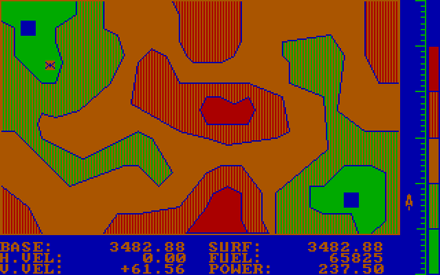 Evacu-Pod IBM PC/Compatibles Screenshot: The second skill level; I need a little more altitude to cross some of these mountains...
