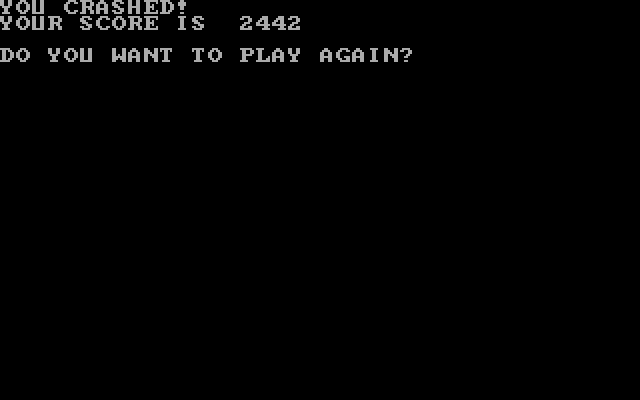Evacu-Pod IBM PC/Compatibles Screenshot: Game over; try again?