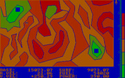 Evacu-Pod for IBM PC/Compatibles - This is the most difficult skill level; you'll need to gain some altitute to clear these mountains!