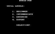 Evacu-Pod for IBM PC/Compatibles - Select a skill level.