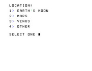 Evacu-Pod for TI-99/4A - Select a location.