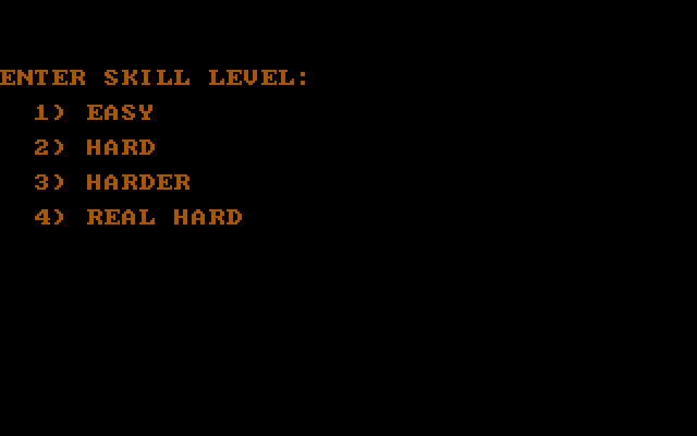 Laserithmetic IBM PC/Compatibles Screenshot: Select a skill level.